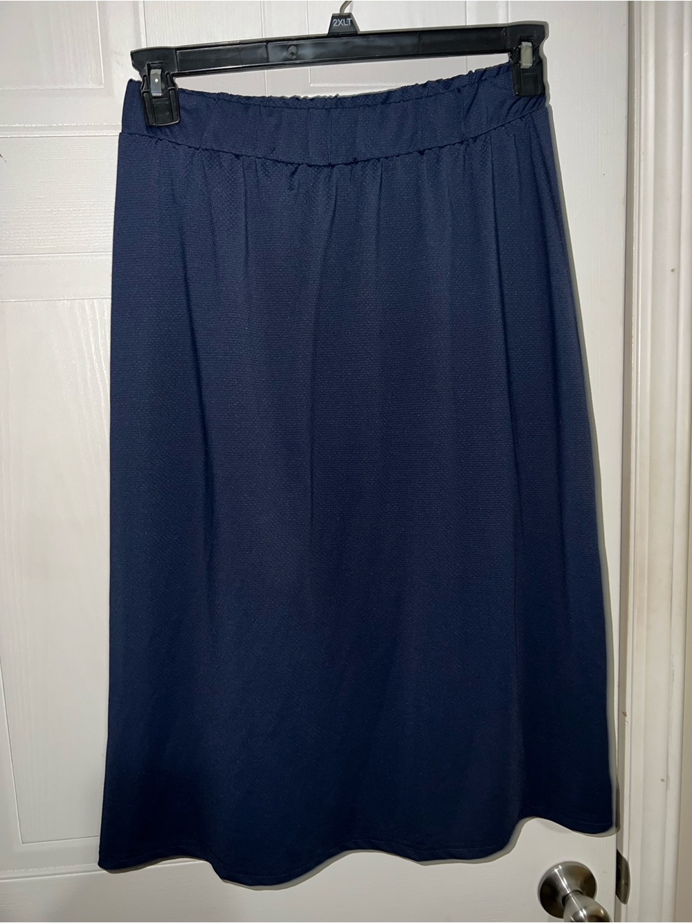 Nuggles Athletic Navy Midi A-Line Skirt with Elastic Waist Leggings Modest
